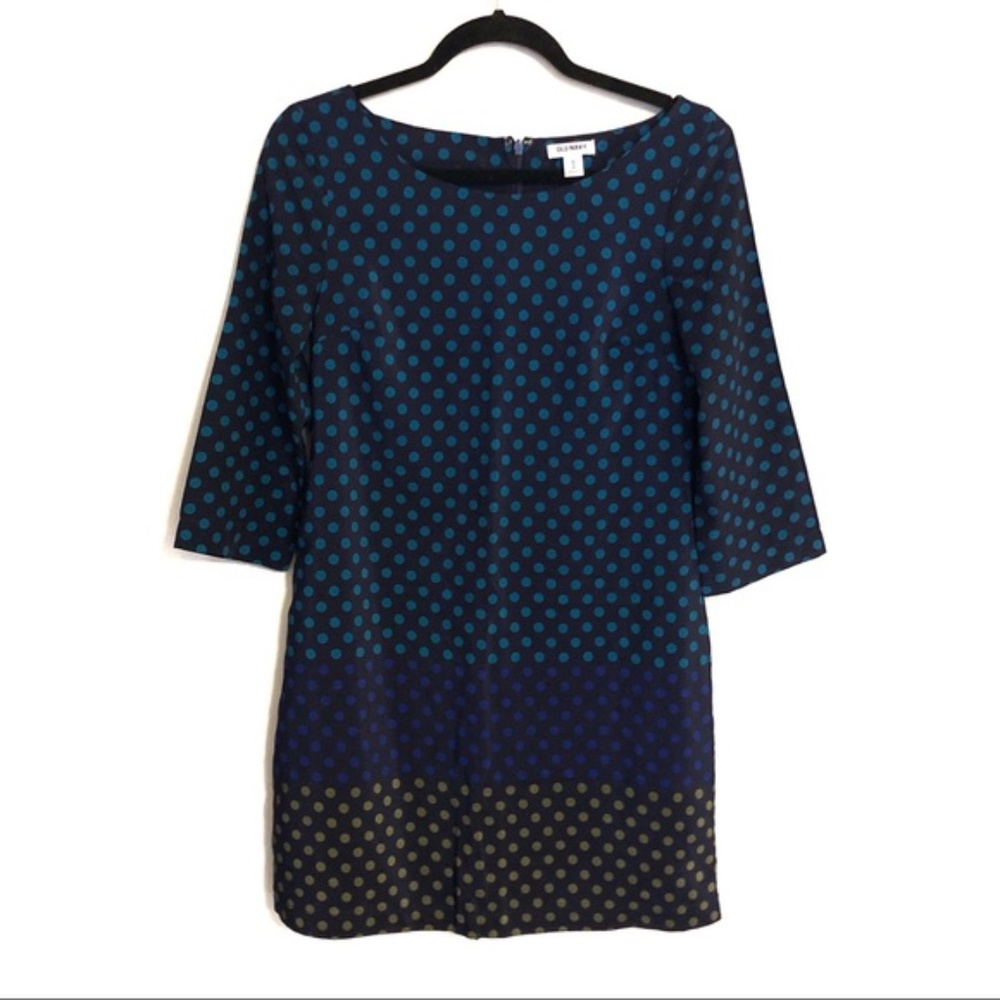 Old Navy Polka Dot Shift Dress Blue
